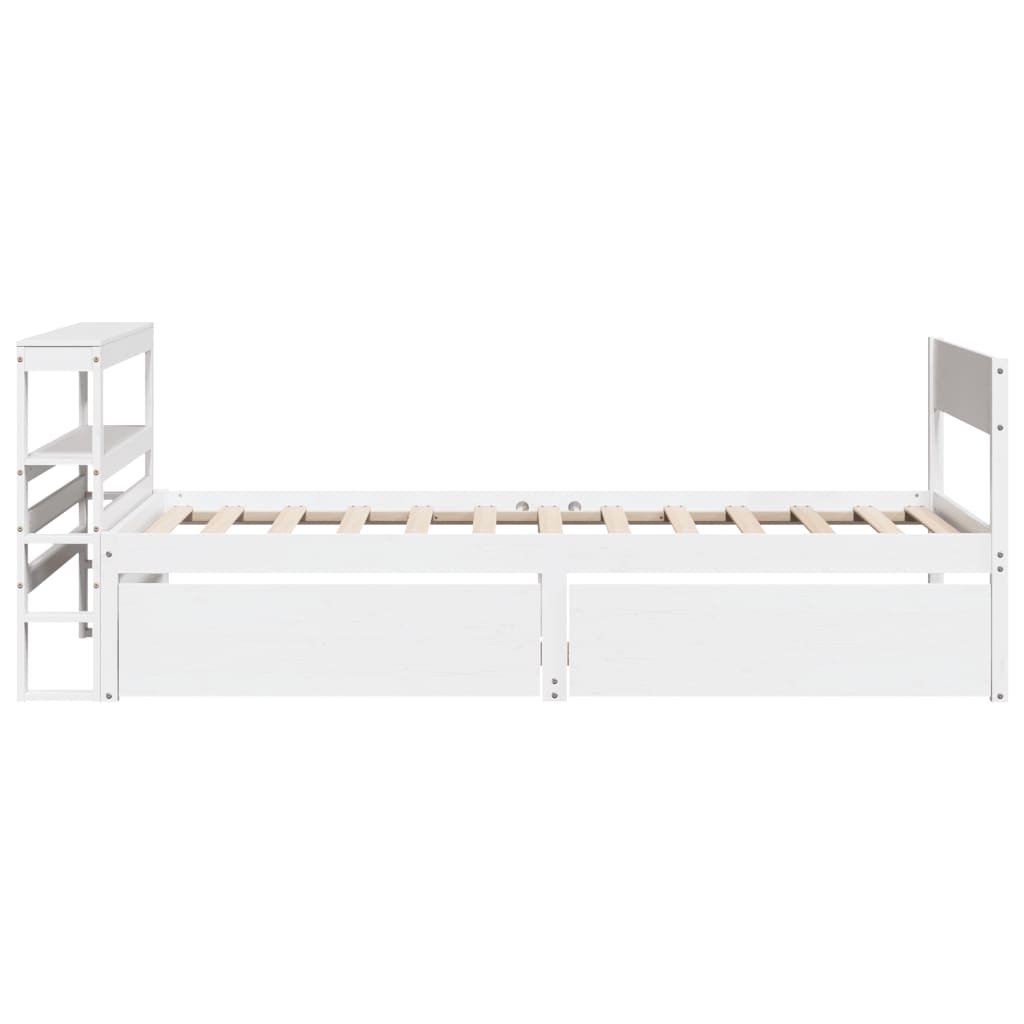 Bed Frame without Mattress White 90x190 cm Single Solid Wood Pine